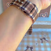 Toffee Tartan brown, tan and cream plaid silicone band for Apple Watch from Fancy Bands
