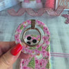 Video: the Jolly Pink Santa matching set, grip ring snapped onto the case, scrunchie worn on the wrist and the phone hanging from the strap