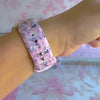French Affair pink and navy toile de Jouy print silicone band for Apple Watch from Fancy Bands
