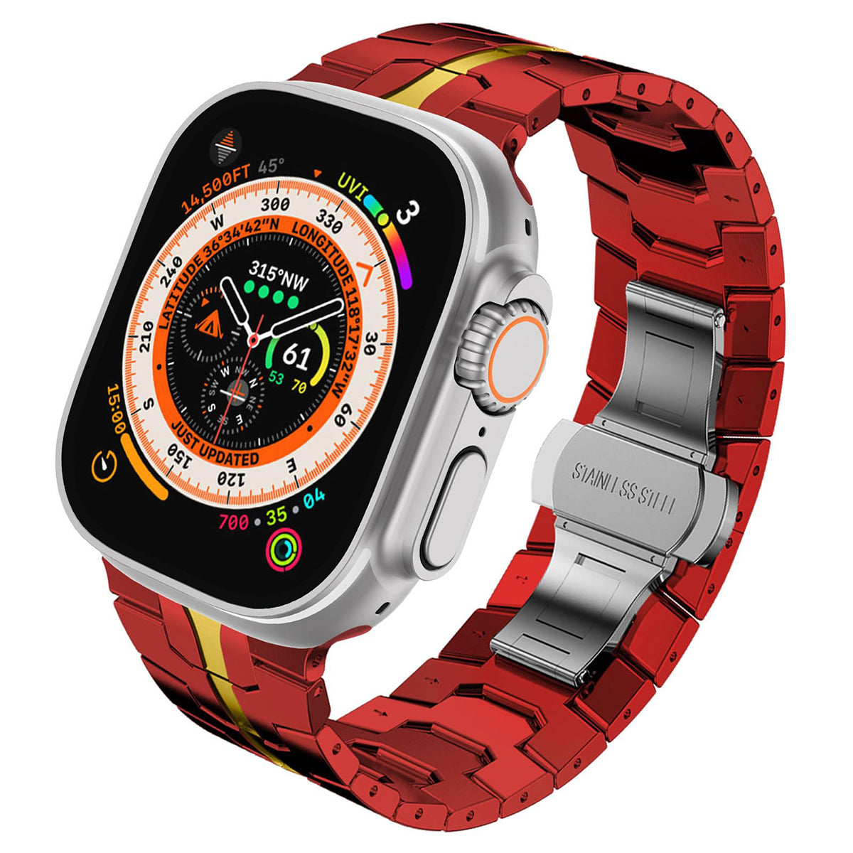 ChronoLuxe Steel Link Band For Apple Watch Multiple Colors Available