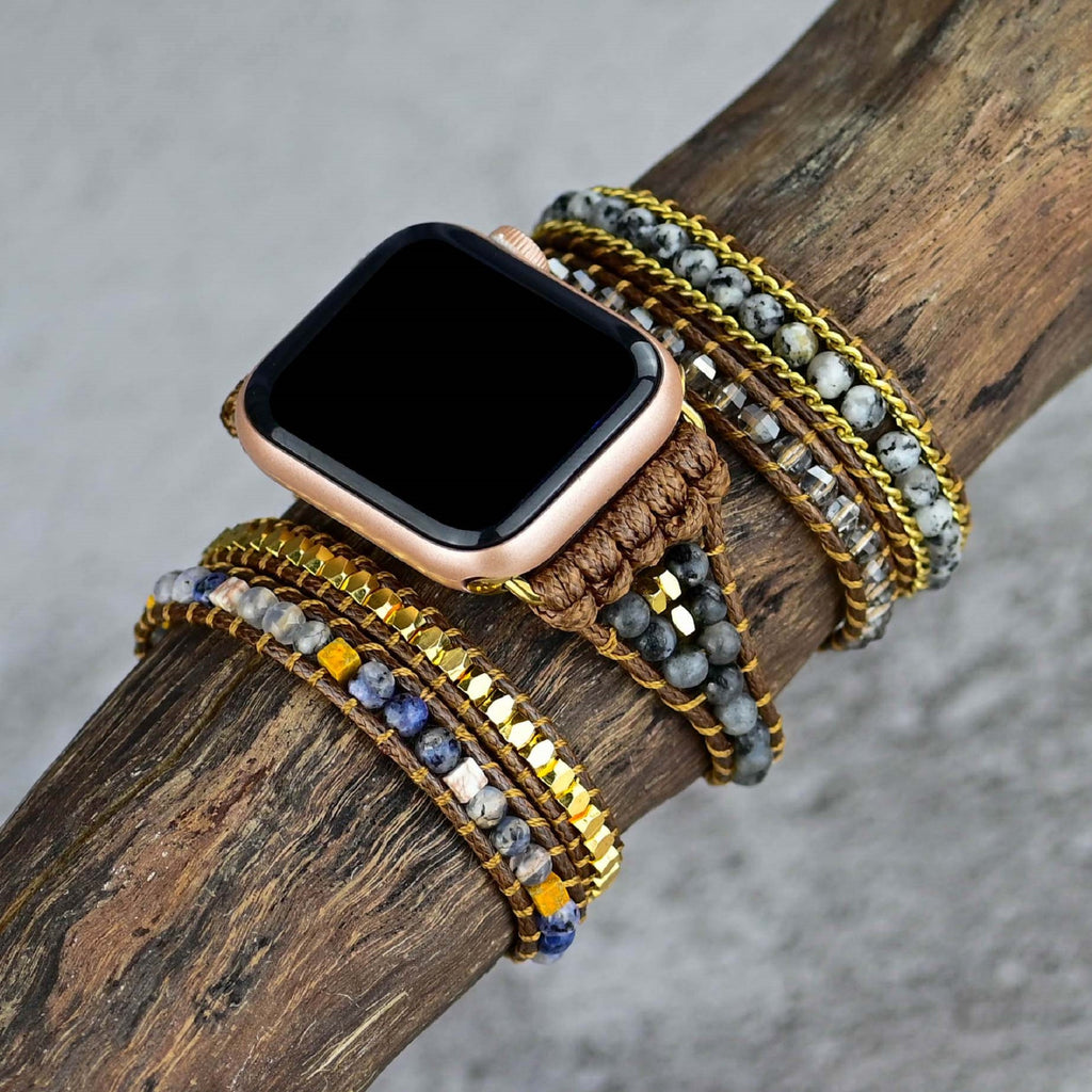 New Natural Stones for Apple Watch Strap Boho Trendy Beaded Band