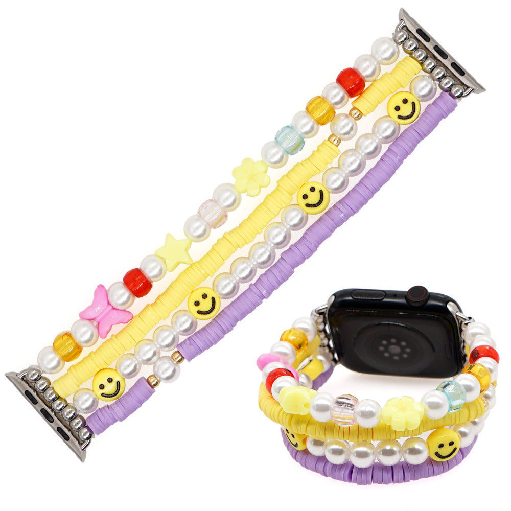 Happy Face Heishi Bracelet Band For Apple Watch Multiple Styles/Colors Available