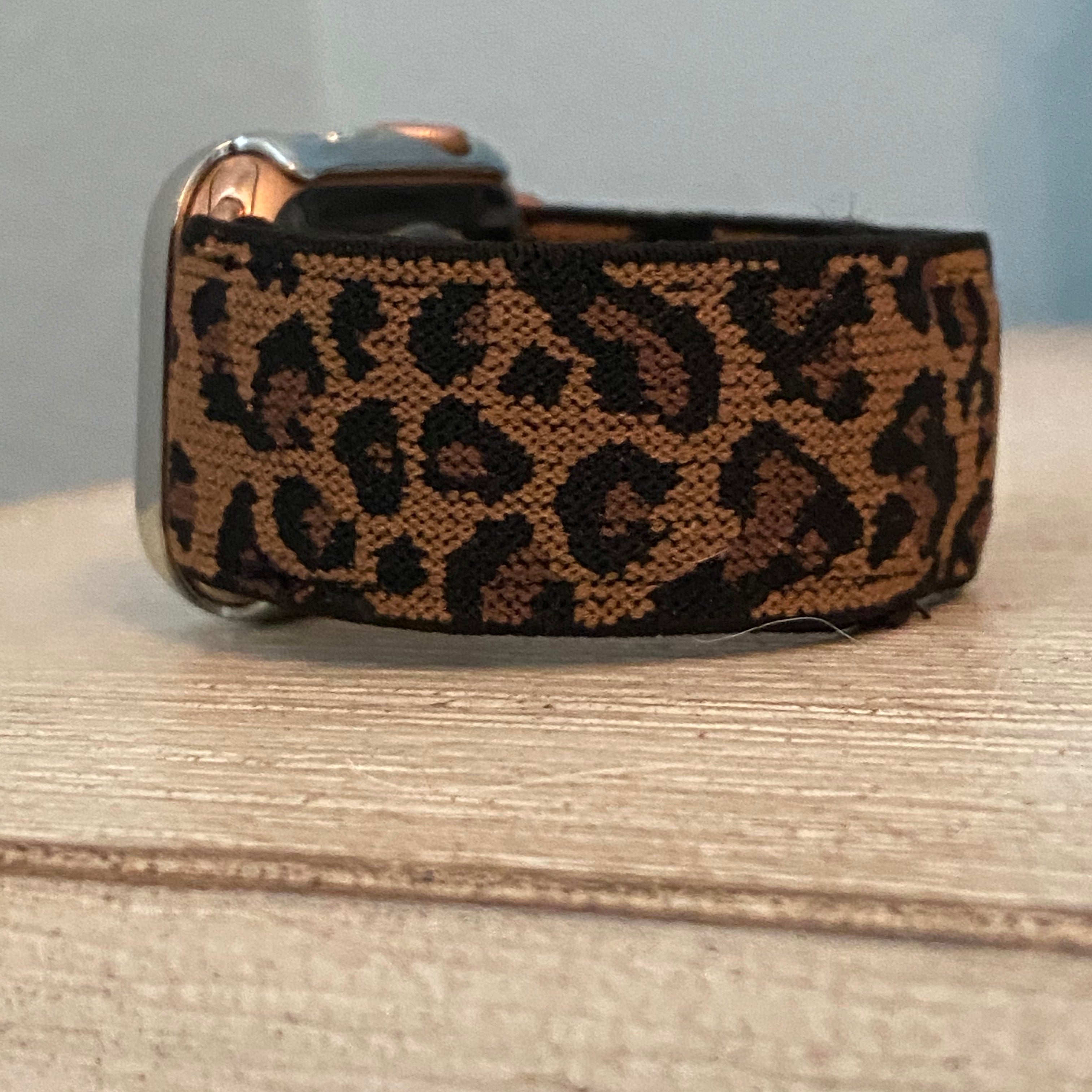 Fancy Bands Stretchable Elastic Leopard Print Band for Apple Watch Two Colors Available 42mm/44mm/45mm/49mm / Brown