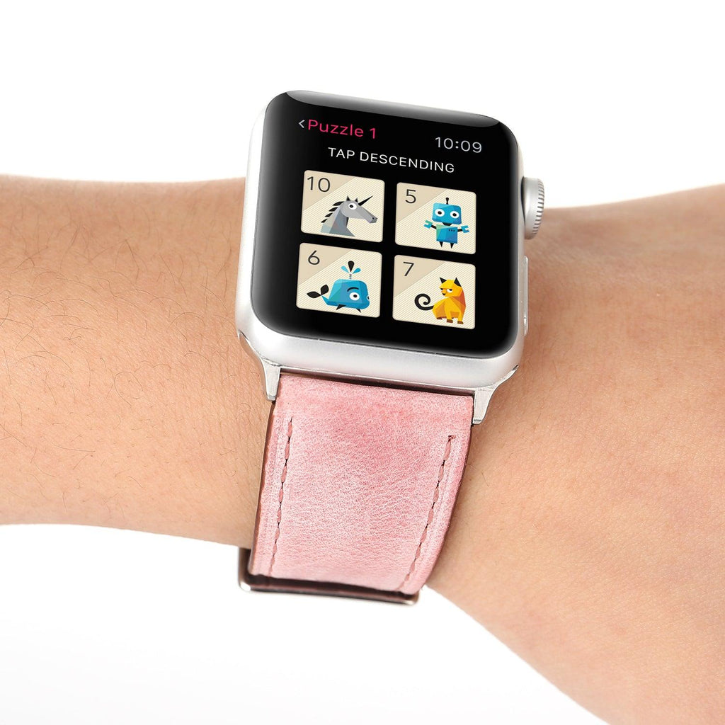 Cotton Candy Leather Soft Pink Band For Apple Watch - Fancy Bands 