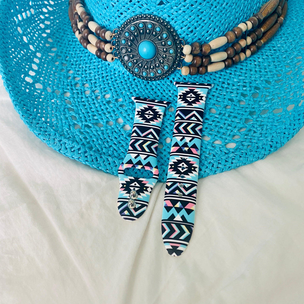 Boho-Chic Turquoise Silicone Print Band For Apple Watch - Fancy Bands 