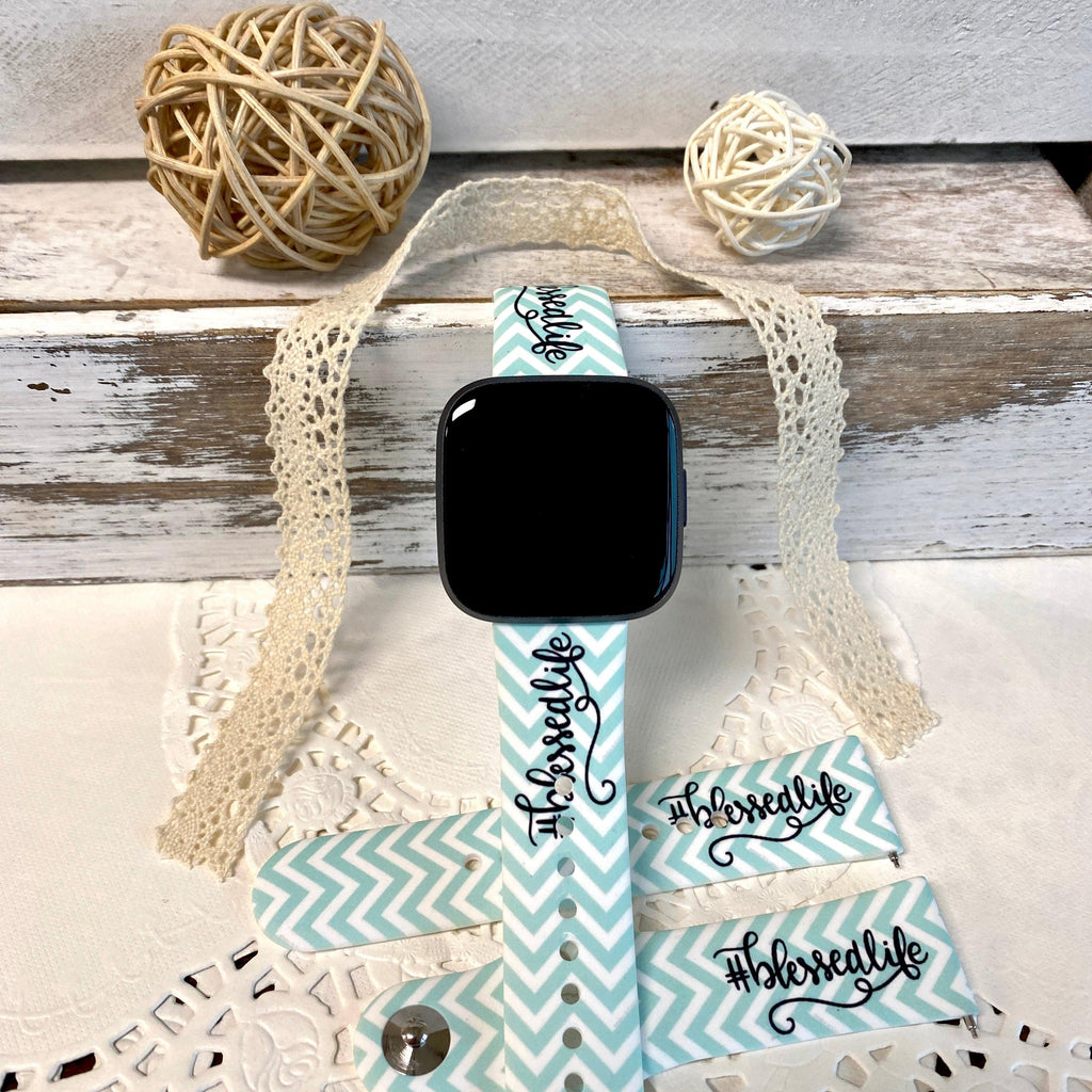 #Blessedlife Print Silicone Band For Fitbit Versa 1/2 - Fancy Bands 