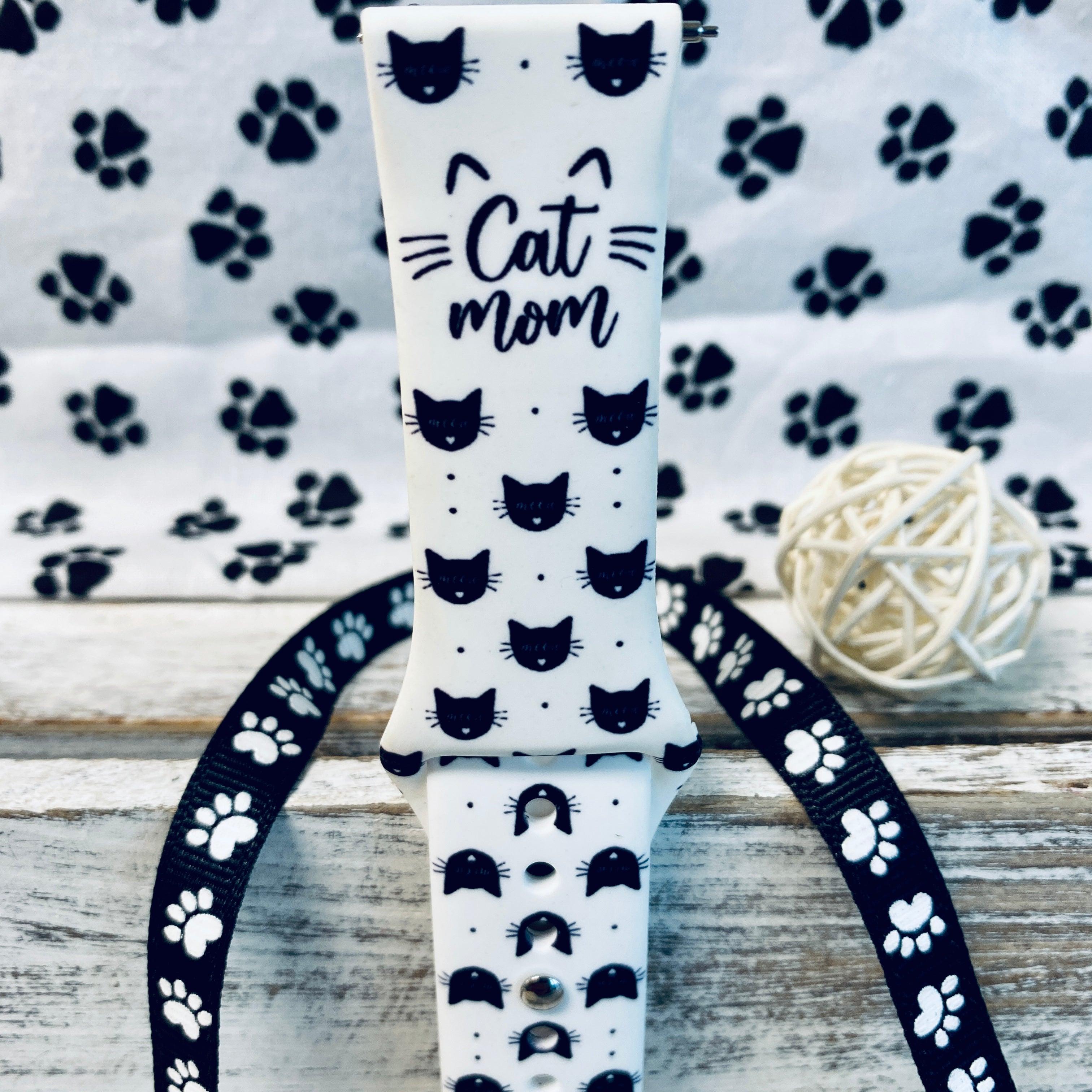 Cat Mom Print Silicone Band For Fitbit Versa 1/2 - Fancy Bands 