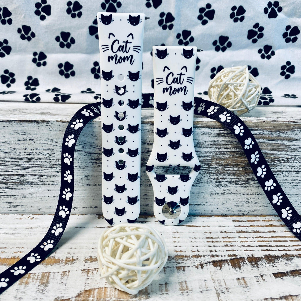 Cat Mom Print Silicone Band For Samsung Watch - Fancy Bands 