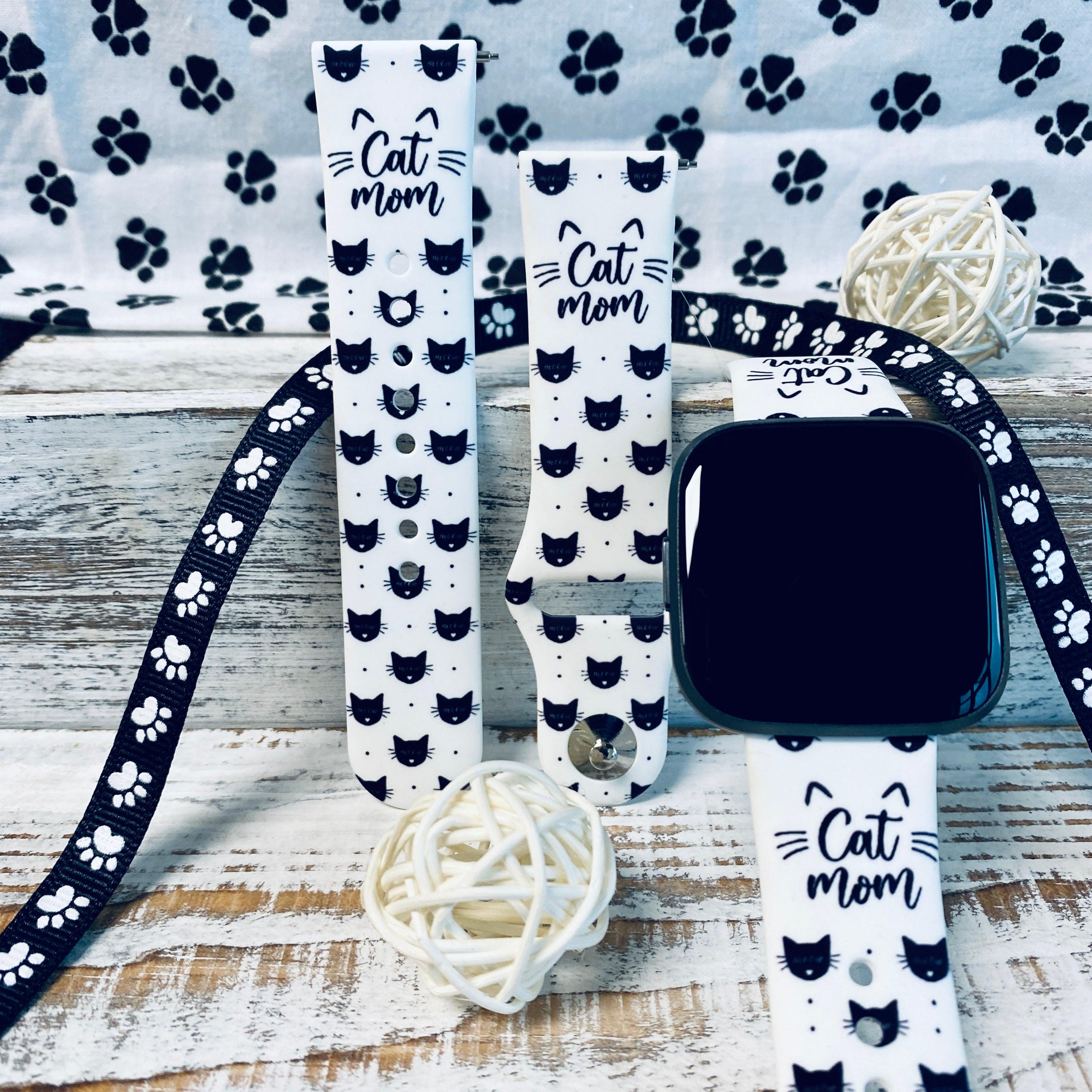 Cat Mom Print Silicone Band For Fitbit Versa 1/2 - Fancy Bands 