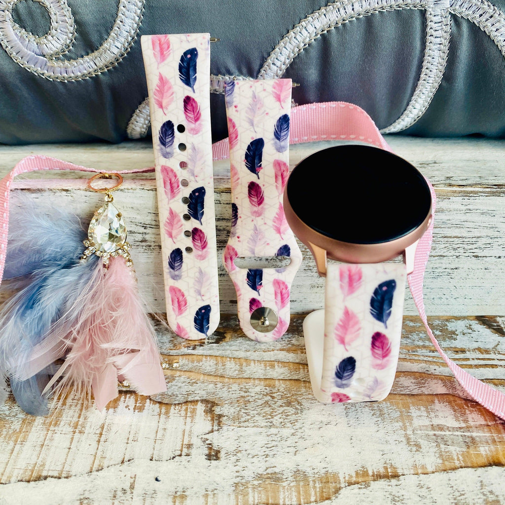 Feather Print Silicone Band For Samsung Watch - Fancy Bands 