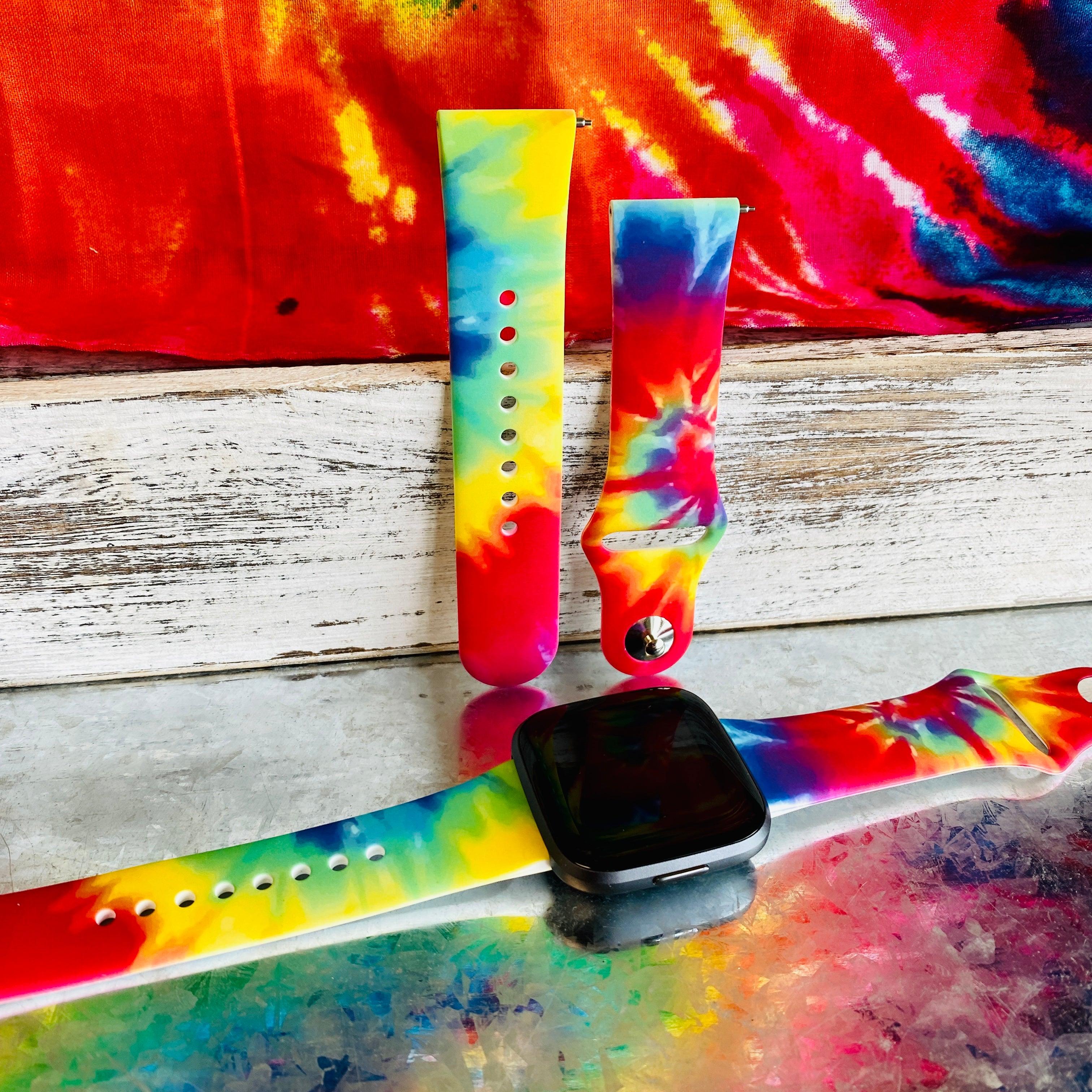 Colorful Tie Dye Print Silicone Band For Fitbit Versa 1/2 - Fancy Bands 