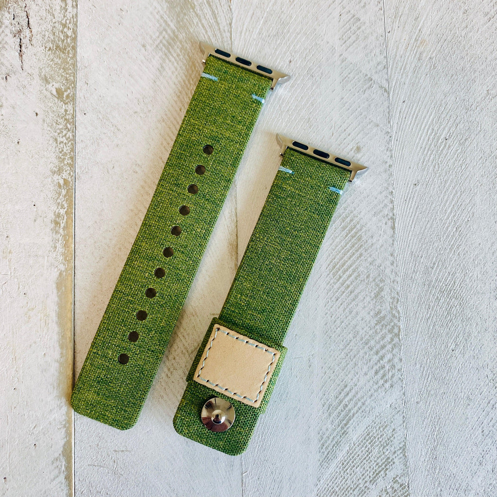 Fancy Fabric Leather Lined Band For Apple Watch - Fancy Bands 