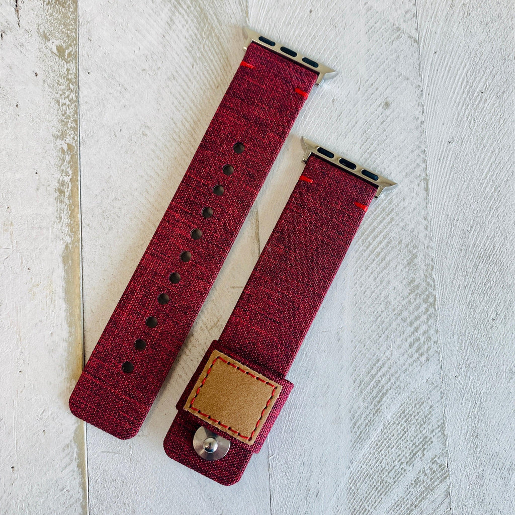 Fancy Fabric Leather Lined Band For Apple Watch - Fancy Bands 