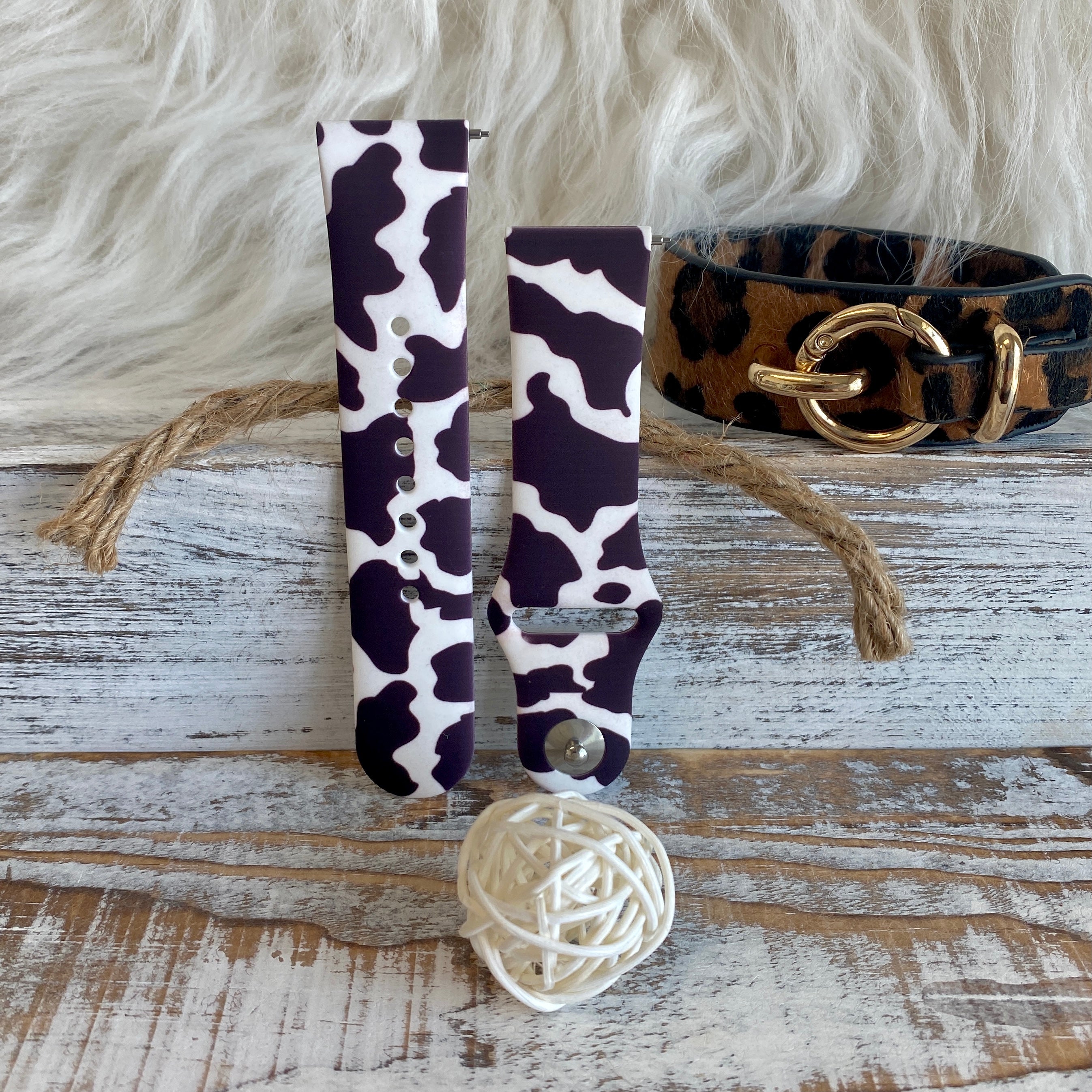Nashville Cow Print Silicone Band For Fitbit Versa 1/2 Two Colors Available