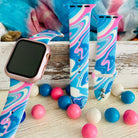 Bubble Gum Tie Dye Print Silicone Band For Apple Watch - Fancy Bands 