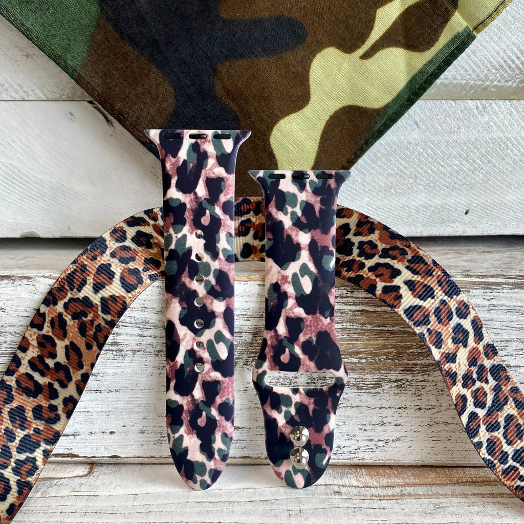Camo Leopard Print Silicone Band For Apple Watch - Fancy Bands 