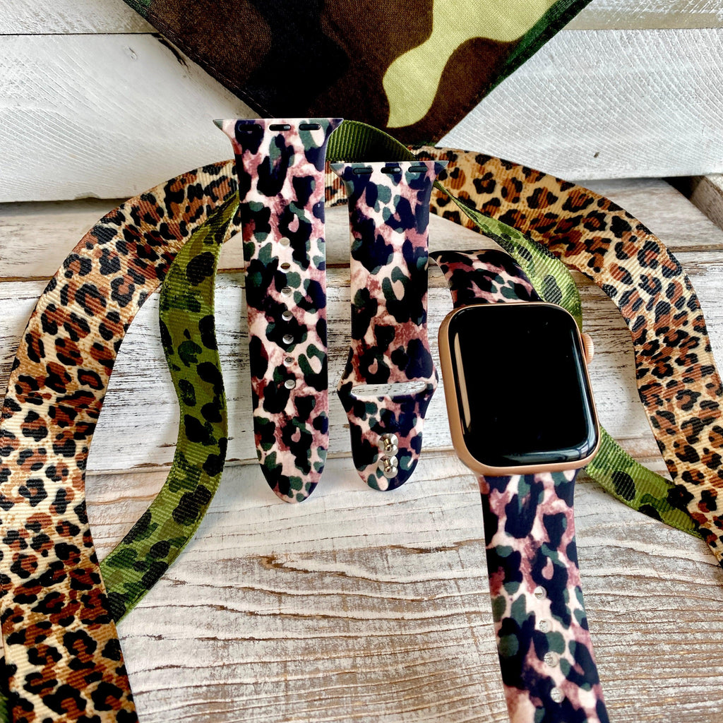 Camo Leopard Print Silicone Band For Apple Watch - Fancy Bands 