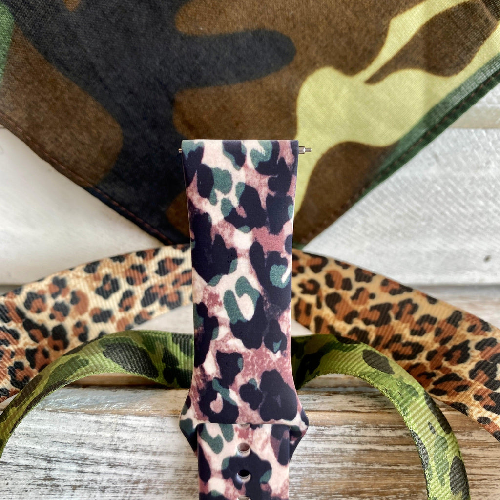 Camo Leopard Print Silicone Band For Fitbit Versa 1/2 - Fancy Bands 