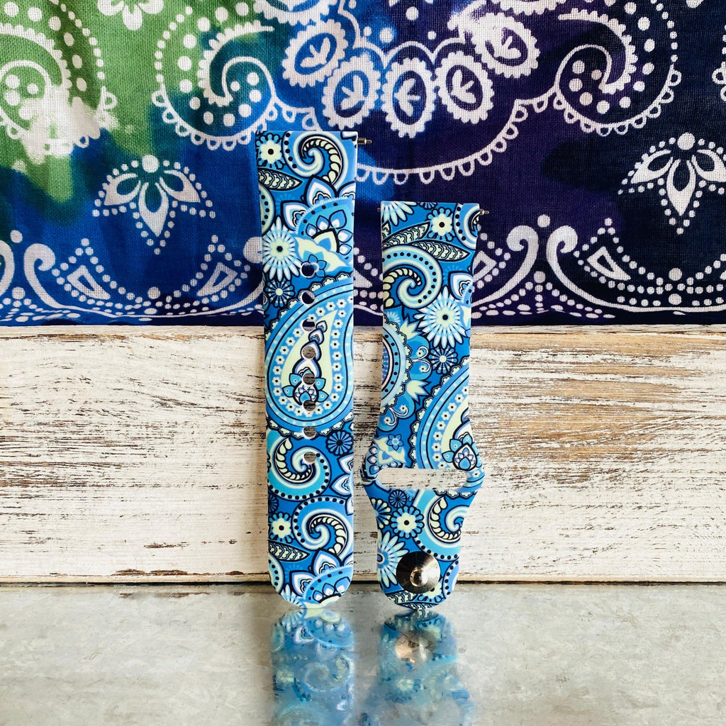 Fancy Paisley Print Silicone Band For Samsung Watch Multiple Colors Available - Fancy Bands 