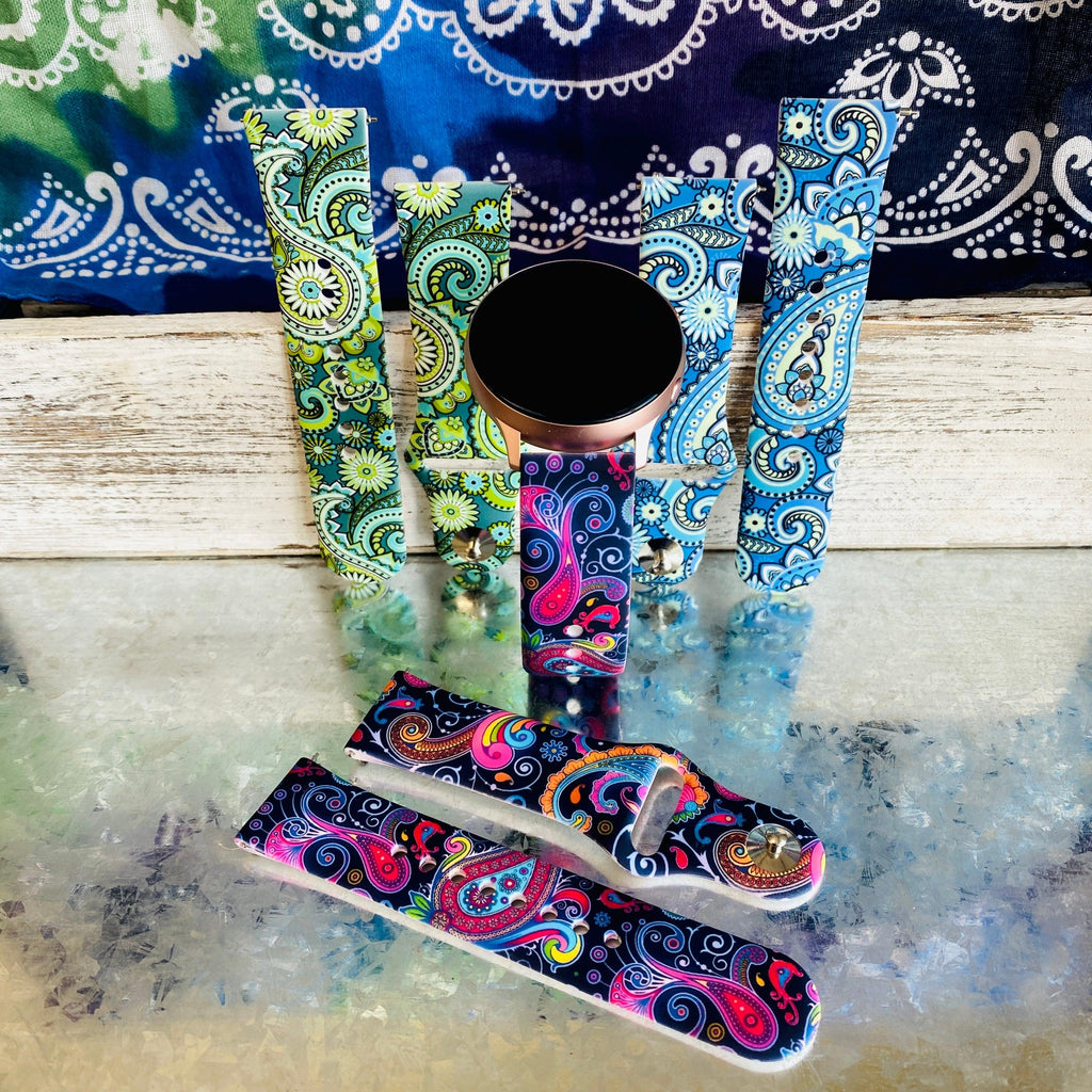 Fancy Paisley Print Silicone Band For Samsung Watch Multiple Colors Available - Fancy Bands 