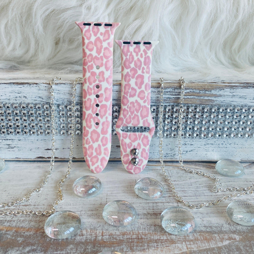 Blush Leopard Print Silicone Band For Apple Watch - Fancy Bands 