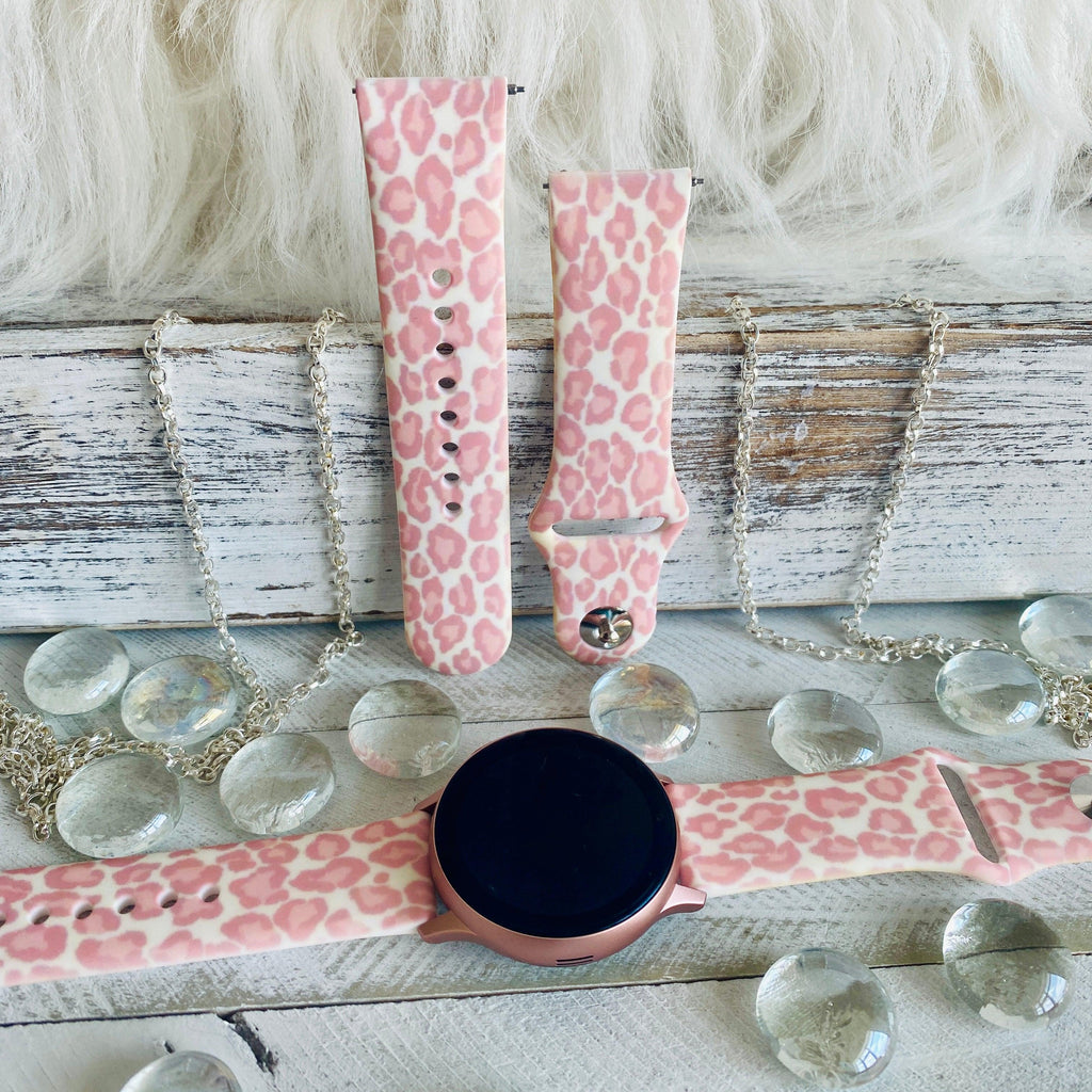 Blush Leopard Print Silicone Band For Samsung Watch - Fancy Bands 