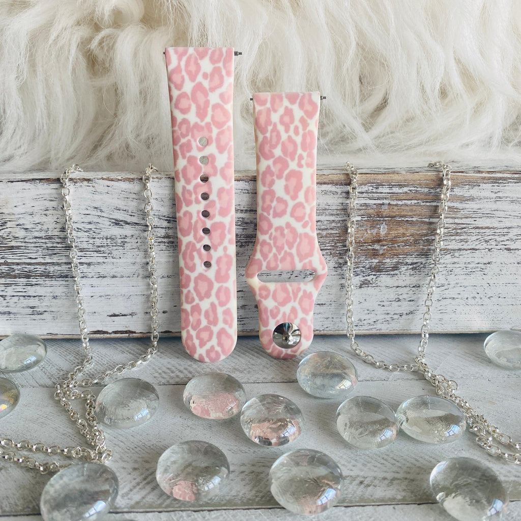 Blush Leopard Print Silicone Band For Fitbit Versa 1/2 - Fancy Bands 