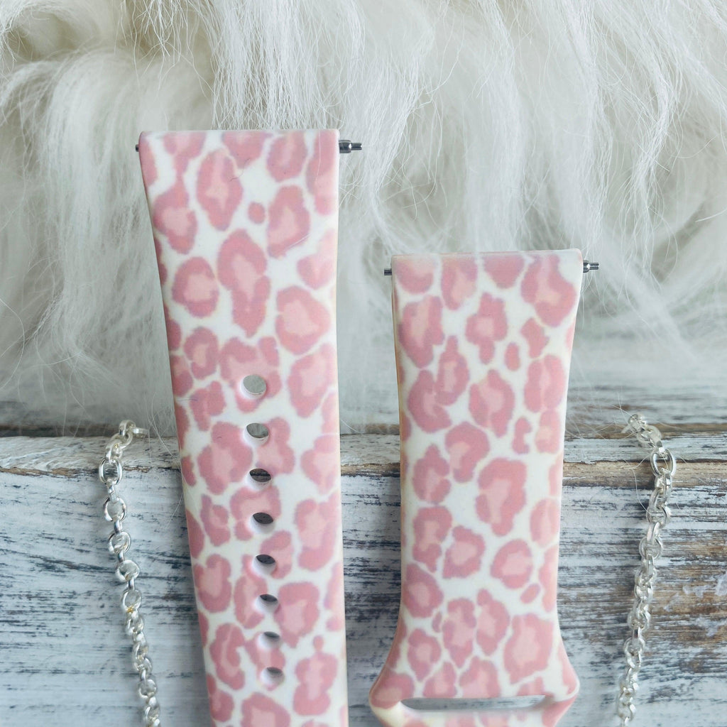 Blush Leopard Print Silicone Band For Samsung Watch - Fancy Bands 