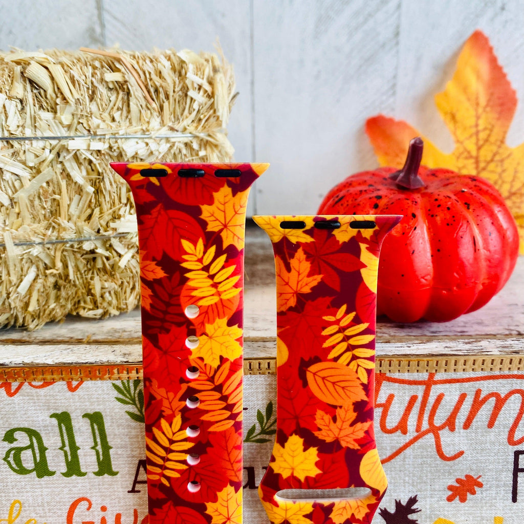 Autumn Leaf Print Silicone Band For Apple Watch - Fancy Bands 