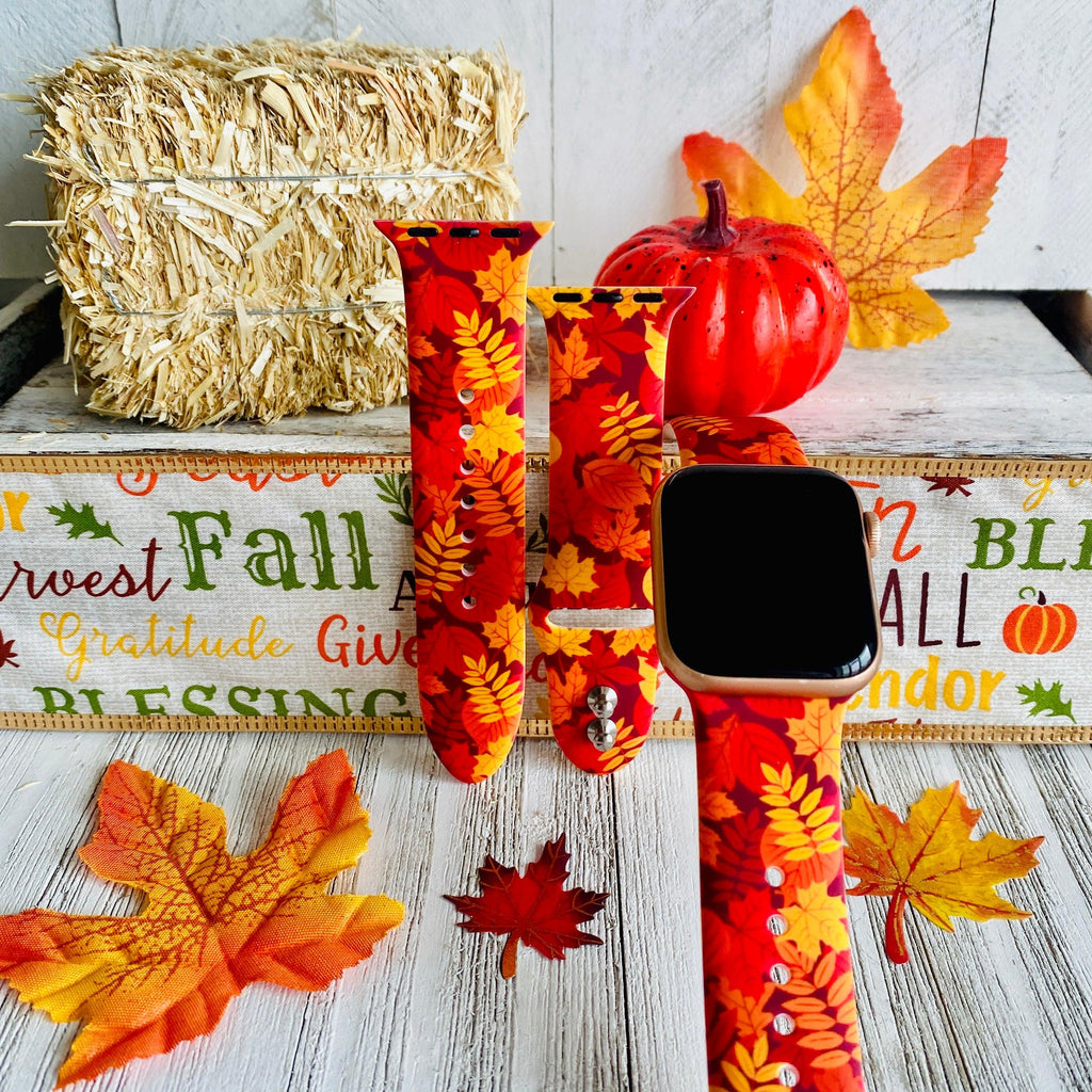 Autumn Leaf Print Silicone Band For Apple Watch - Fancy Bands 