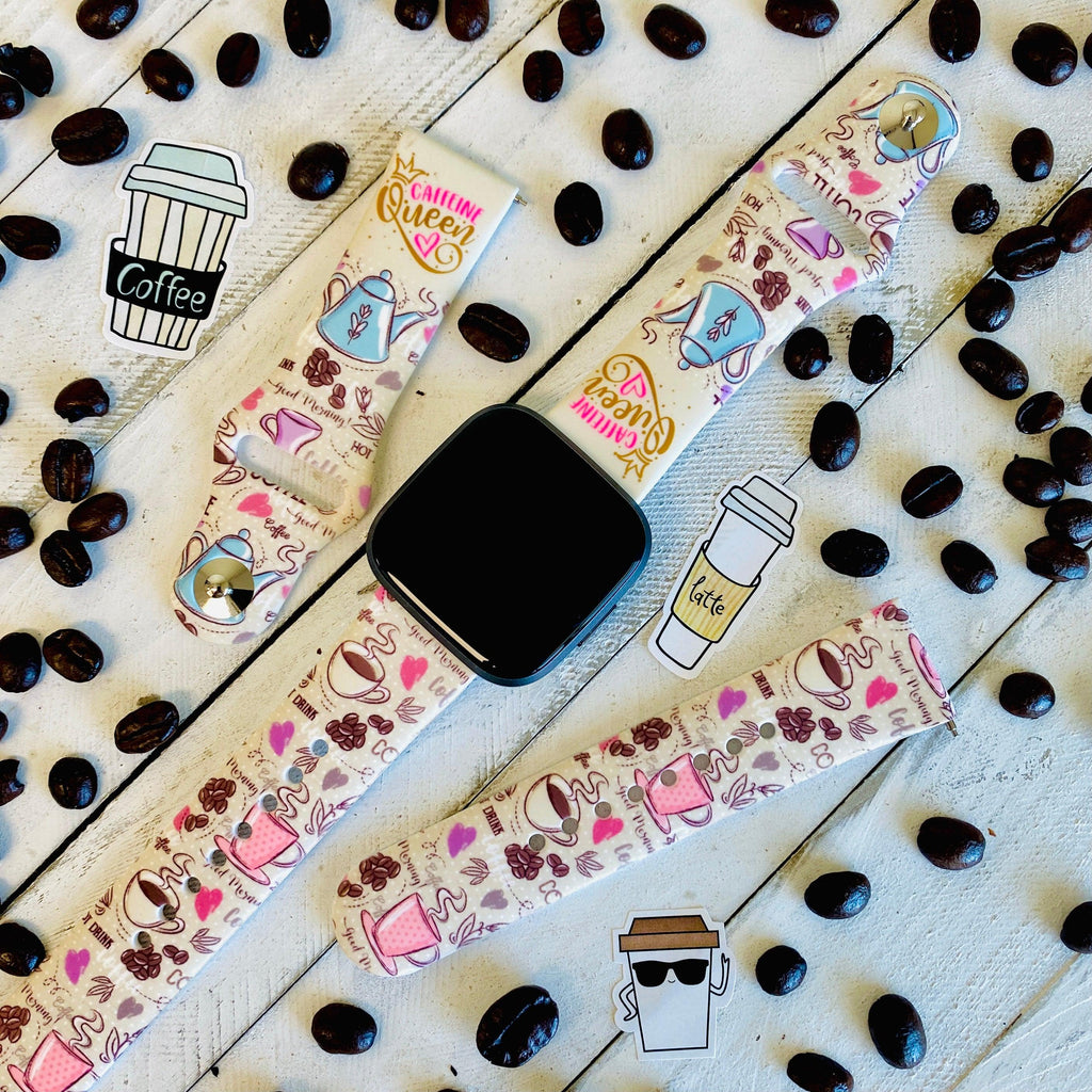 Caffeine Queen Print Silicone Band For Fitbit Versa 1/2 - Fancy Bands 