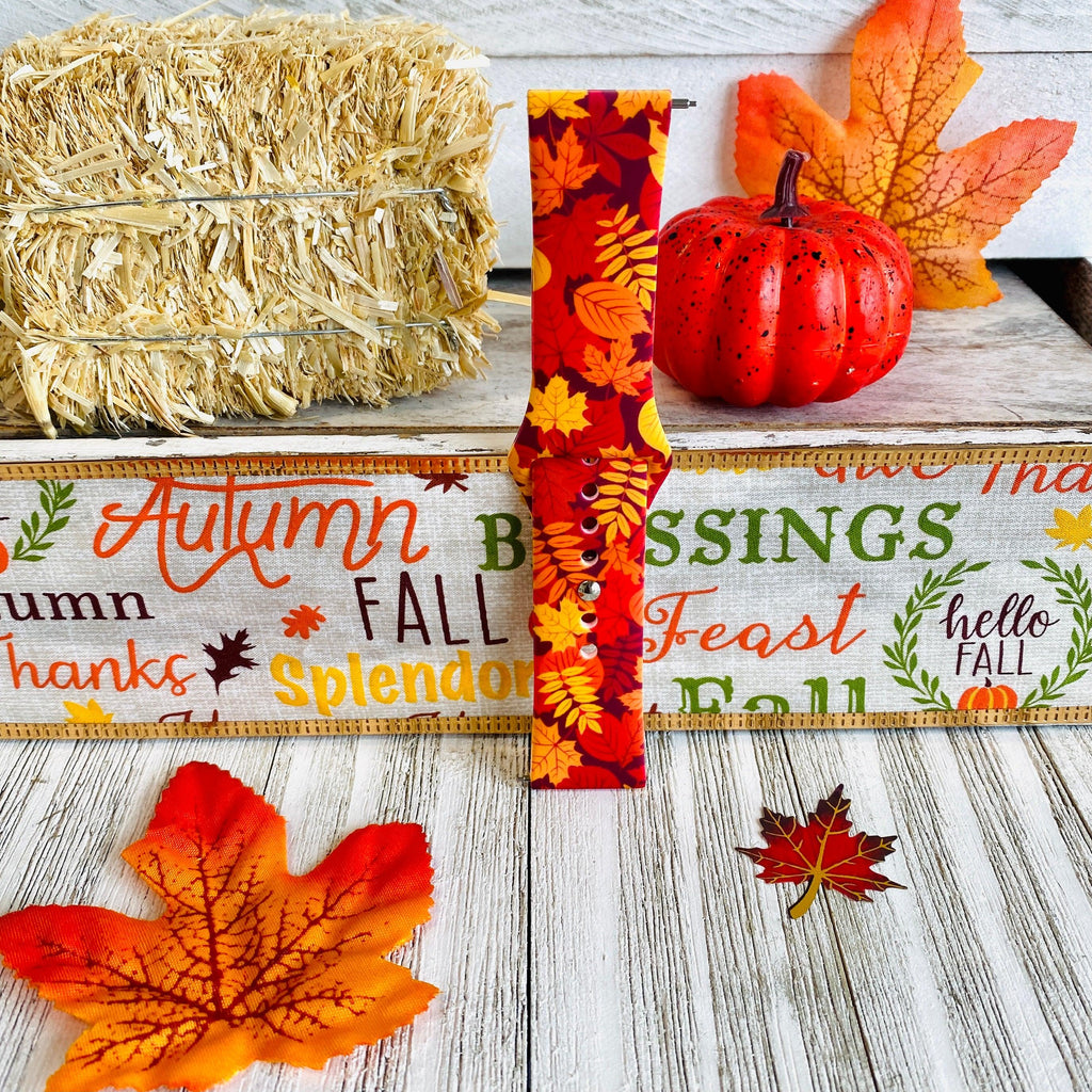Autumn Leaf Print Silicone Band For Fitbit Versa 1/2 - Fancy Bands 