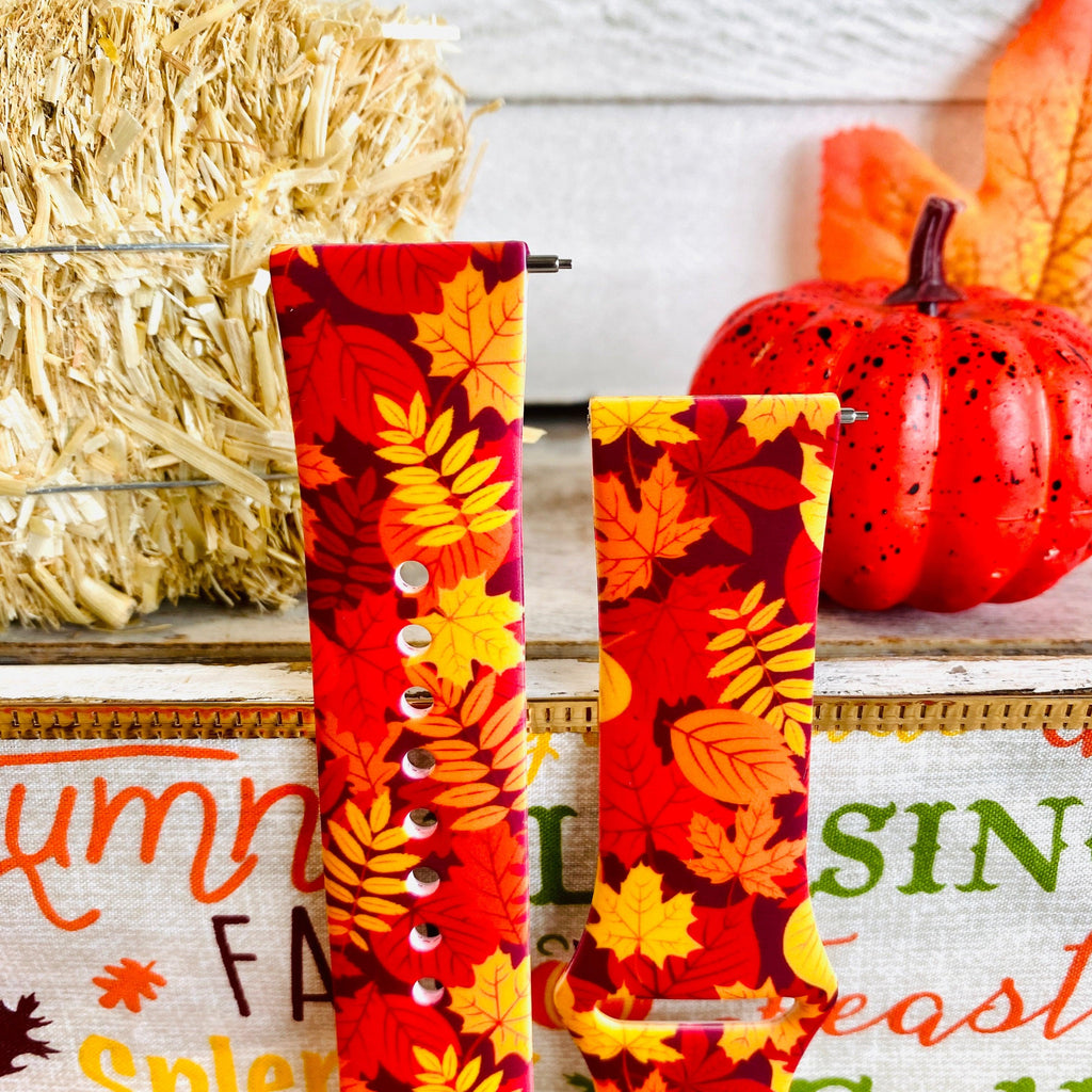 Autumn Leaf Print Silicone Band For Fitbit Versa 1/2 - Fancy Bands 