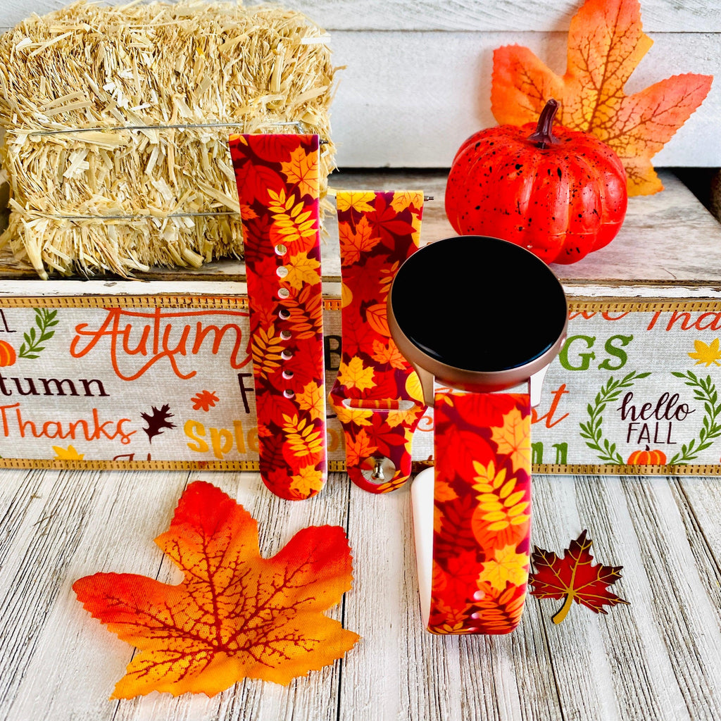 Autumn Leaf Print Silicone Band For Samsung Watch - Fancy Bands 