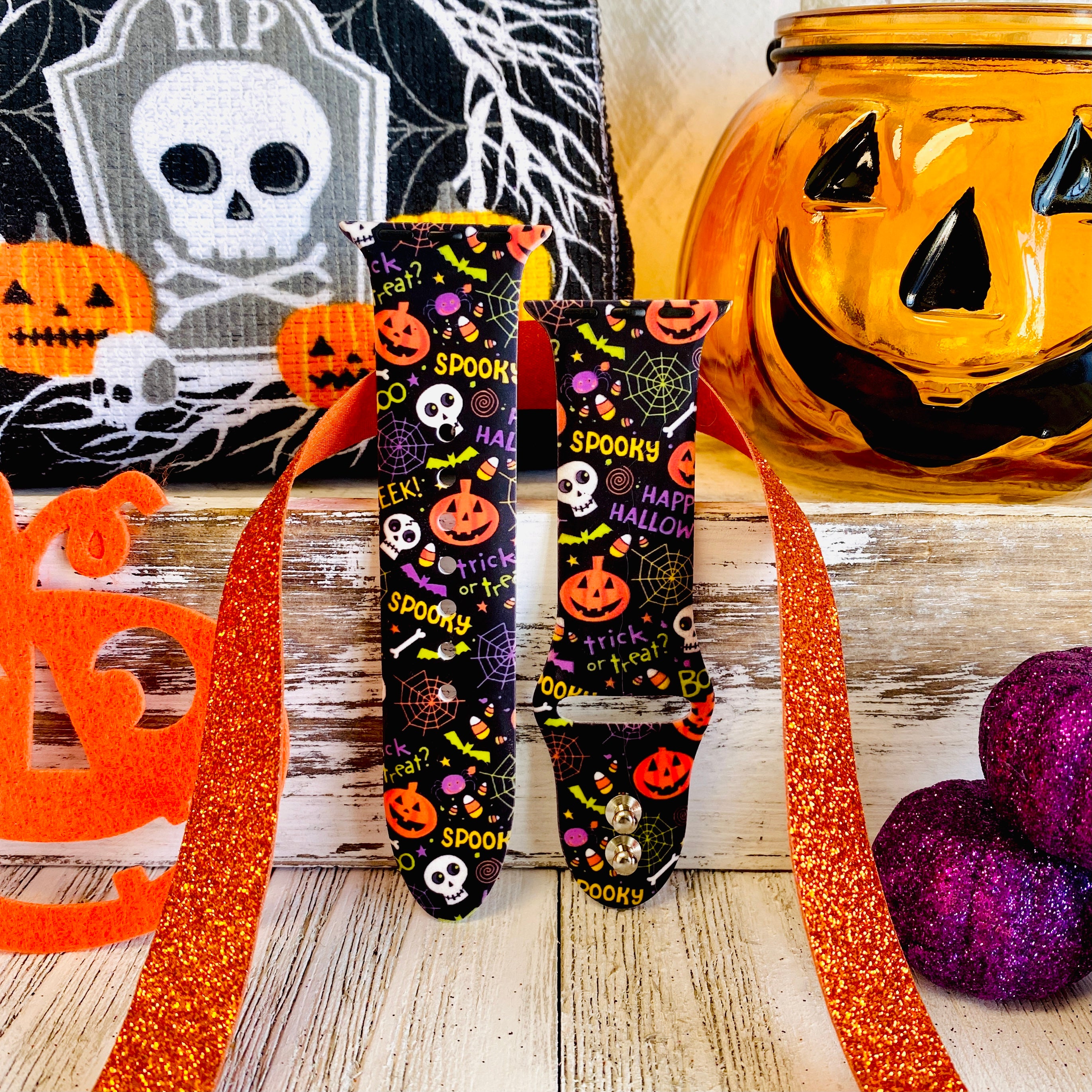 Spooky Print Silicone Band For Apple Watch