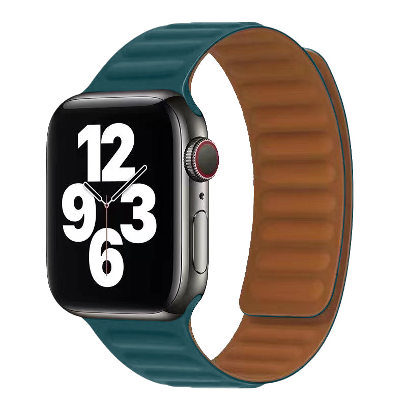 Magnetic Leather Link Band For Apple Watch Multiple Colors Available
