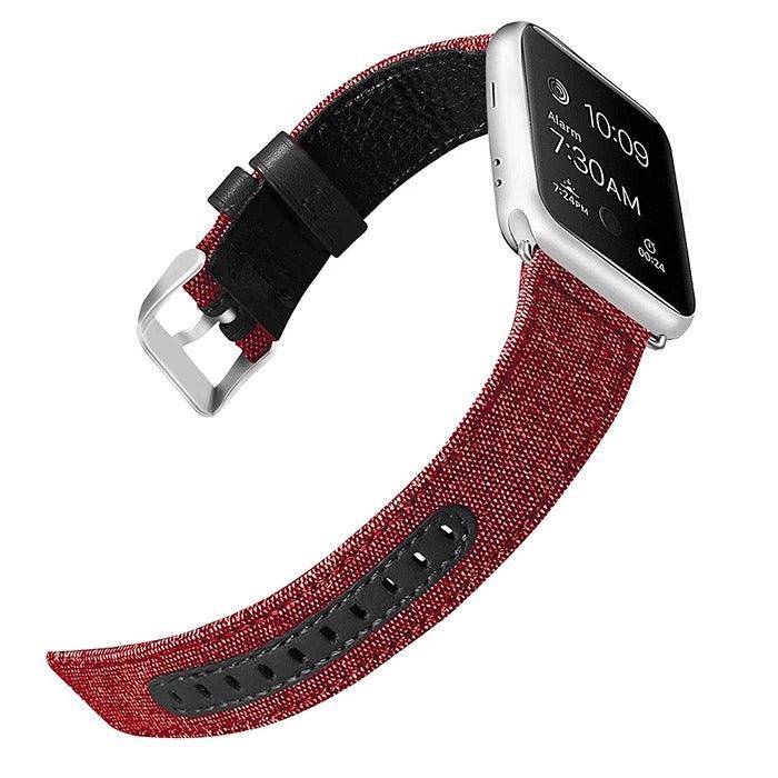 Canvas Leather Lined Band For Apple Watch Multiple Colors Available - Fancy Bands 