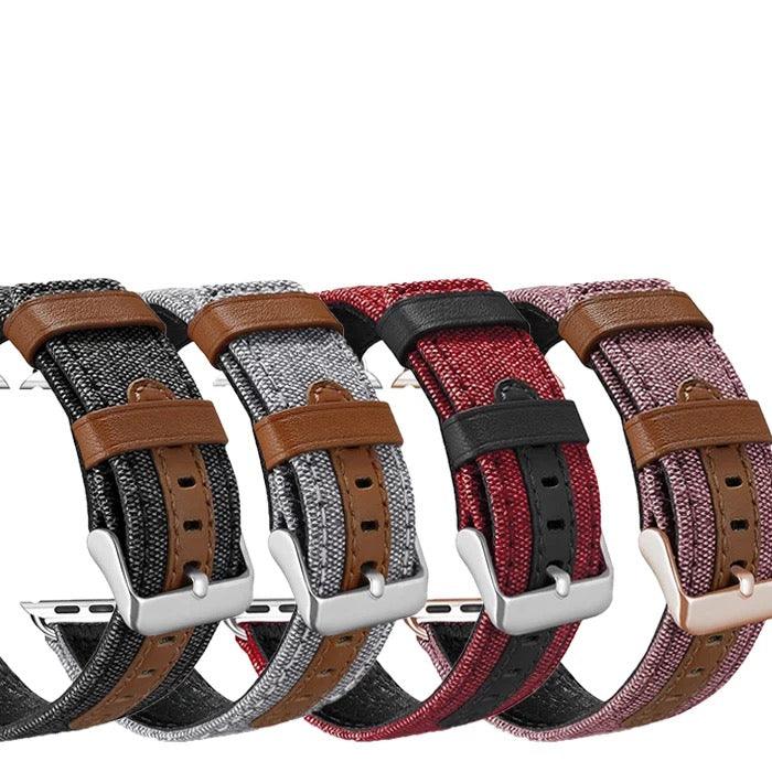 Canvas Leather Lined Band For Apple Watch Multiple Colors Available - Fancy Bands 
