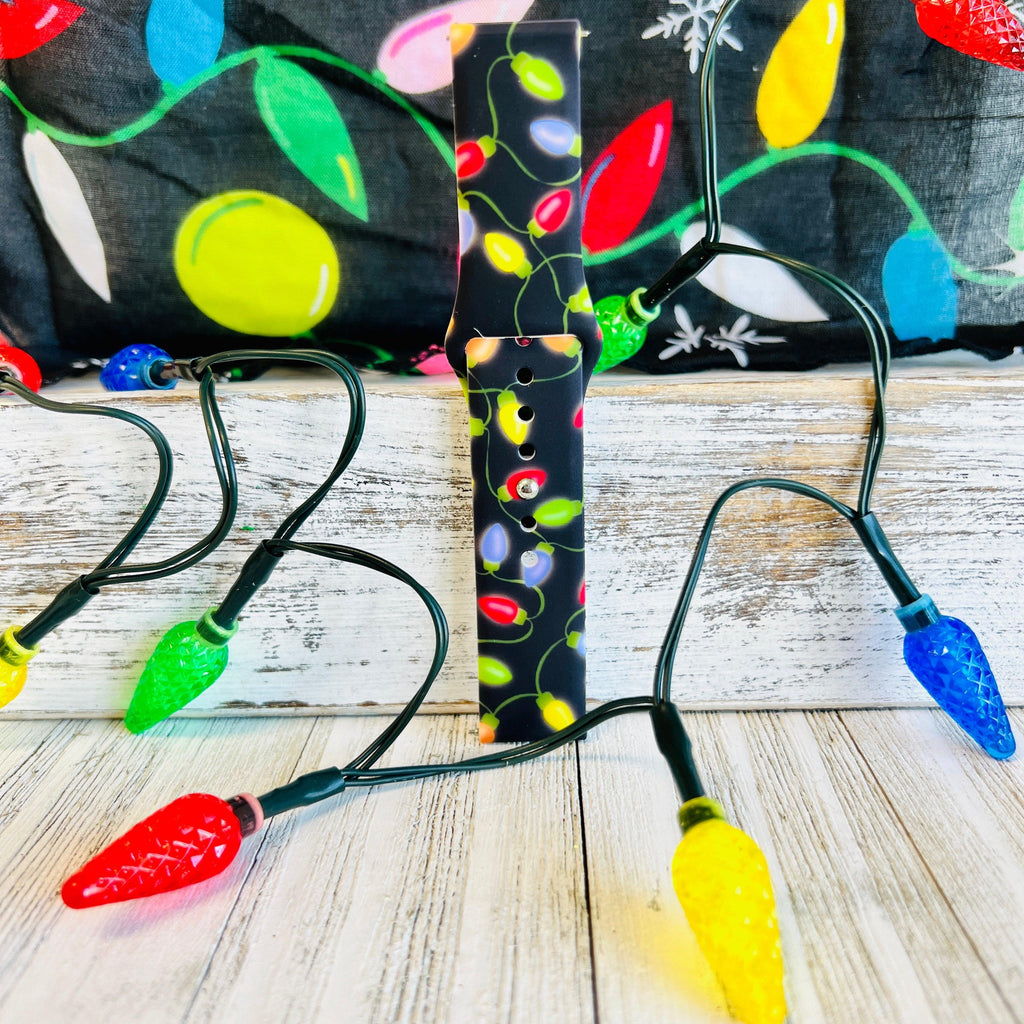Christmas Lights Print Silicone Band For Fitbit Versa 1/2 - Fancy Bands 