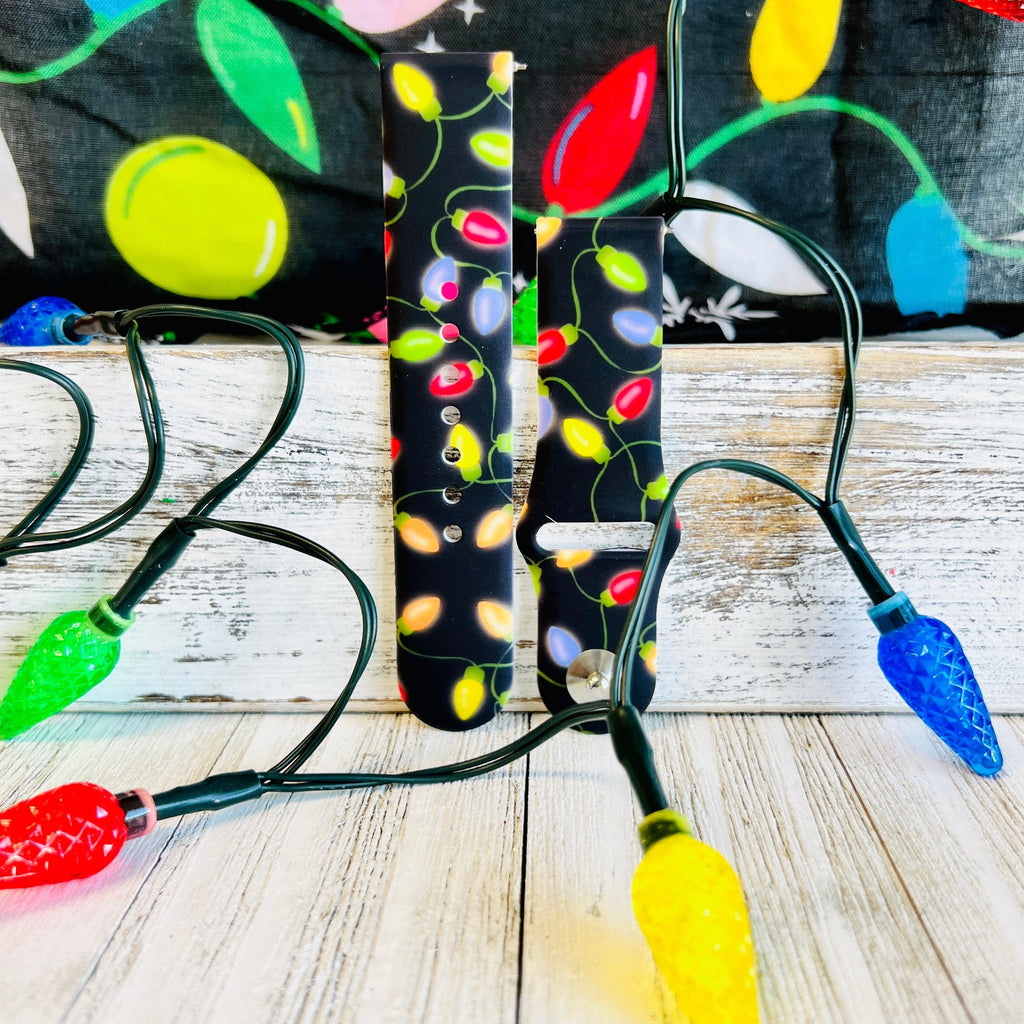 Christmas Lights Print Silicone Band For Samsung Watch - Fancy Bands 