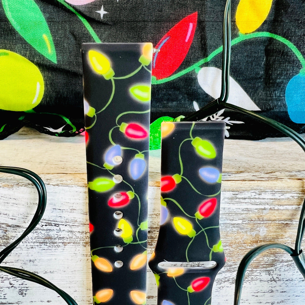 Christmas Lights Print Silicone Band For Fitbit Versa 1/2 - Fancy Bands 