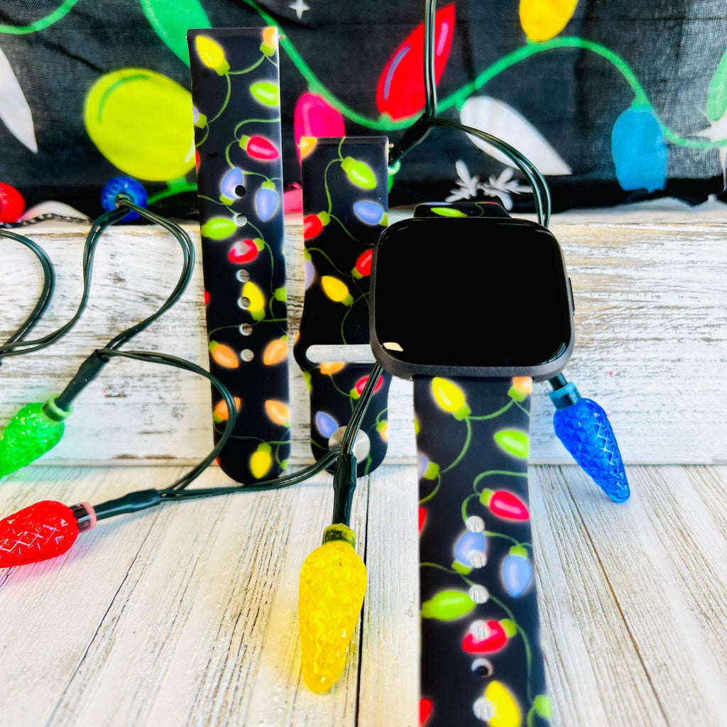 Christmas Lights Print Silicone Band For Fitbit Versa 1/2 - Fancy Bands 
