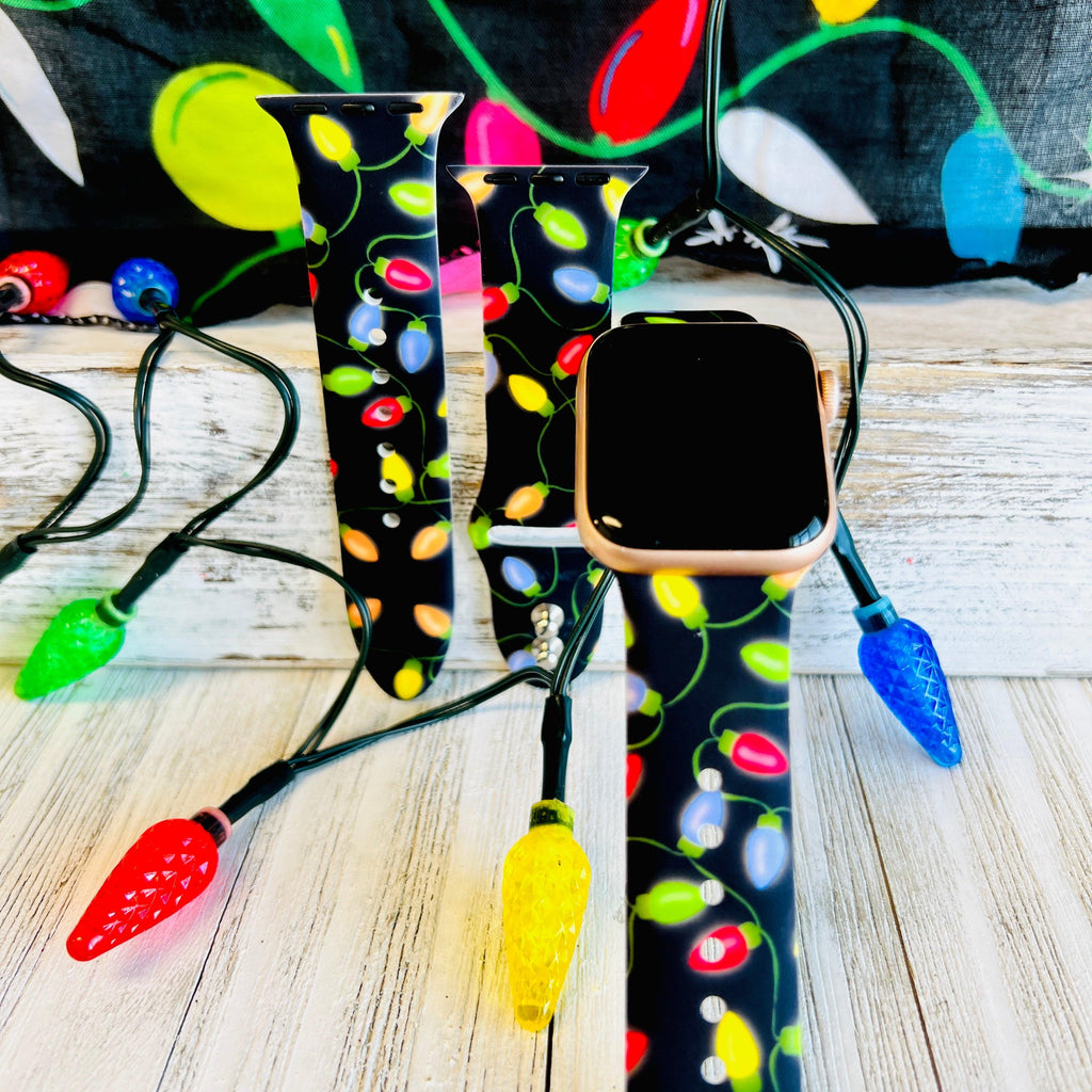 Christmas Lights Print Silicone Band For Apple Watch - Fancy Bands 