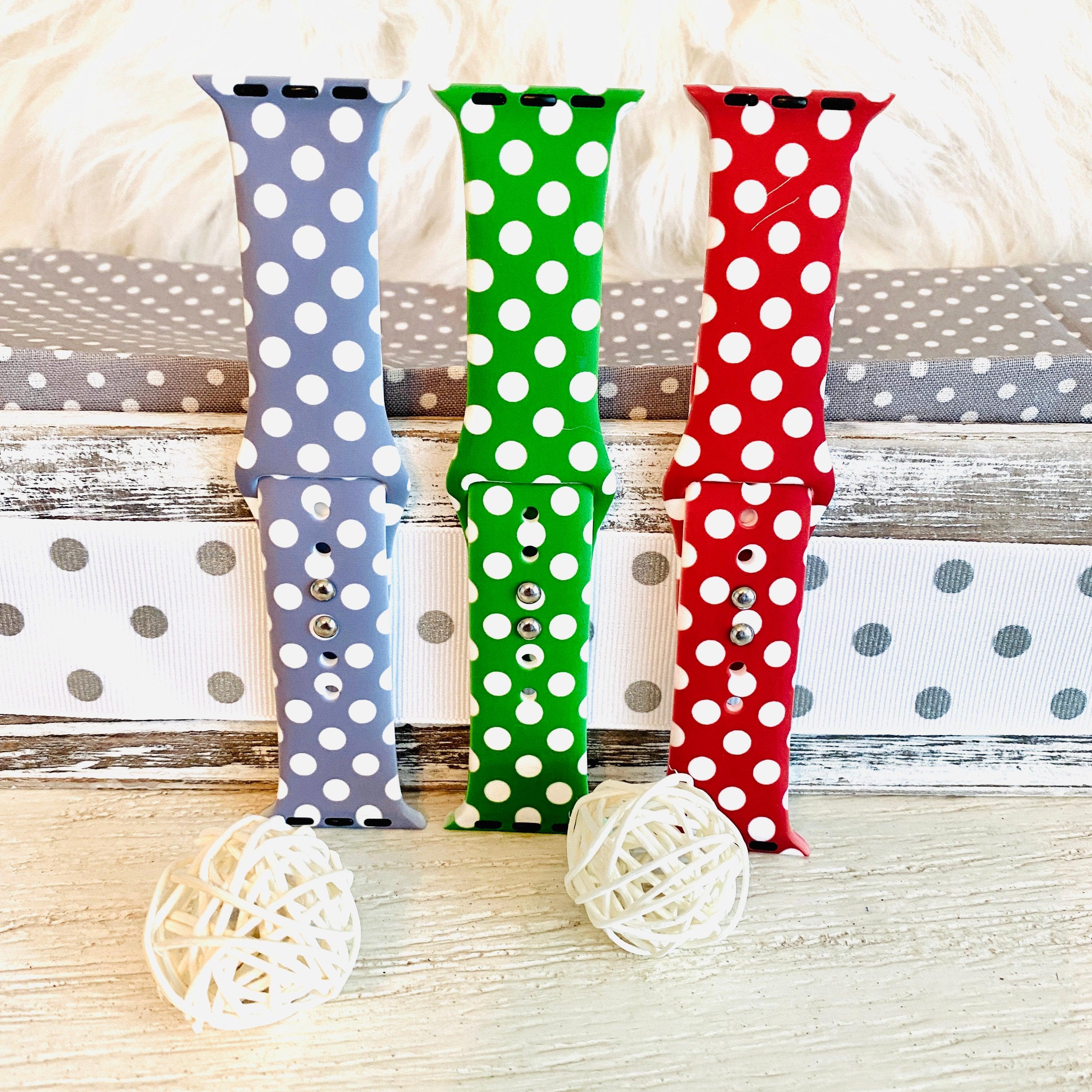 Fancy Polka Dot Print Silicone Band For Apple Watch Multiple Colors Available - Fancy Bands 