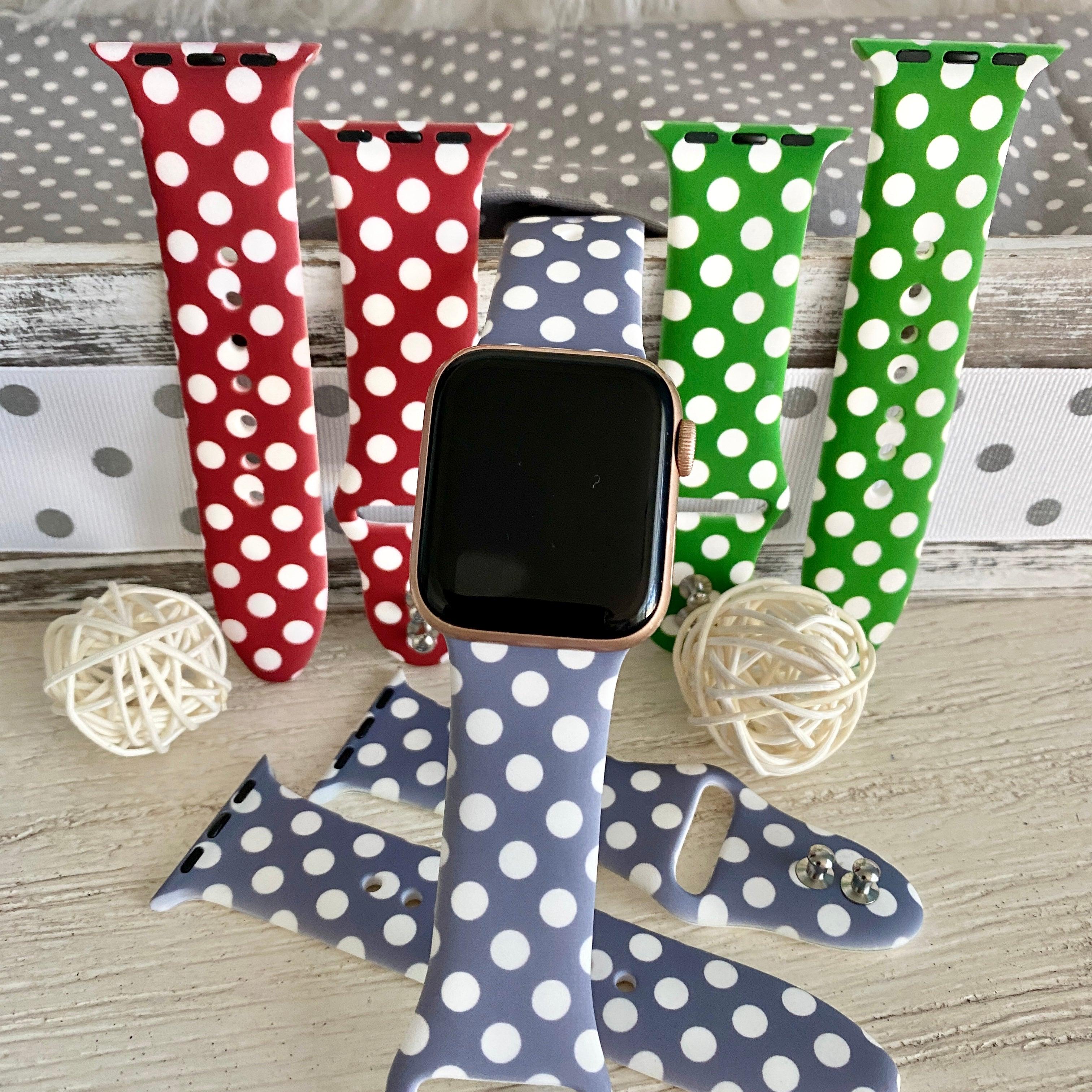 Fancy Polka Dot Print Silicone Band For Apple Watch Multiple Colors Available - Fancy Bands 