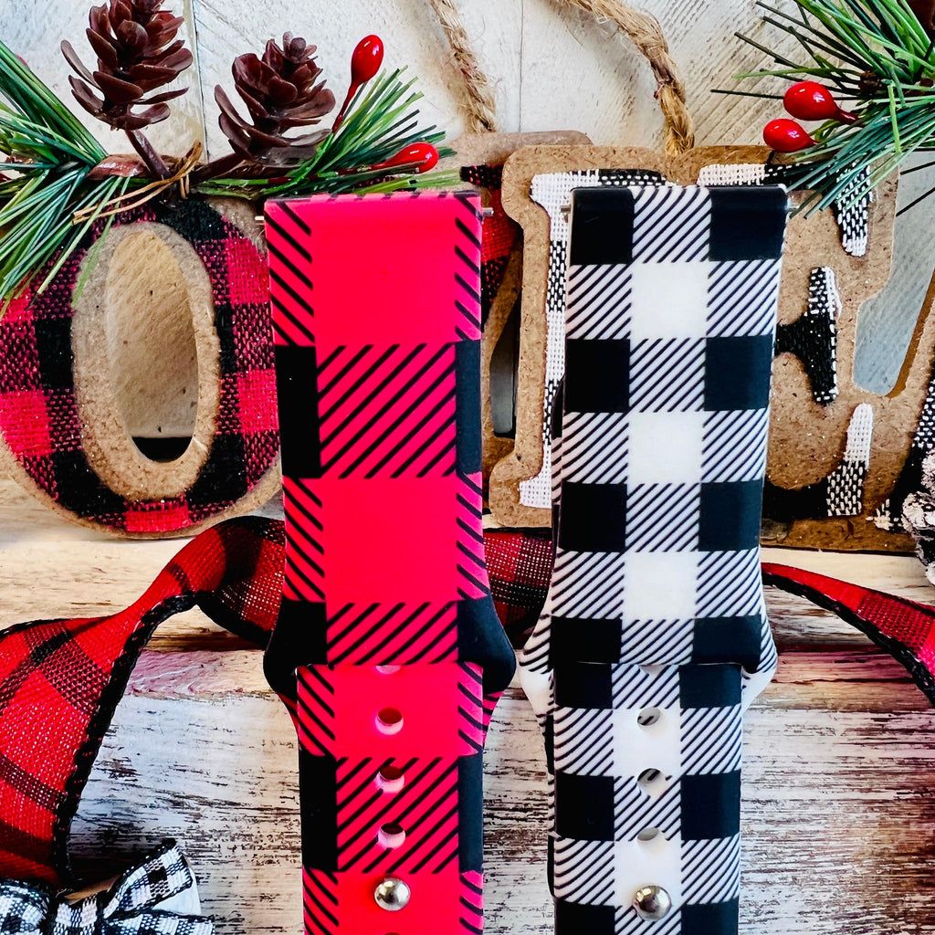 Bull Plaid Print Silicone Band For Samsung Watch Multiple Colors Available - Fancy Bands 
