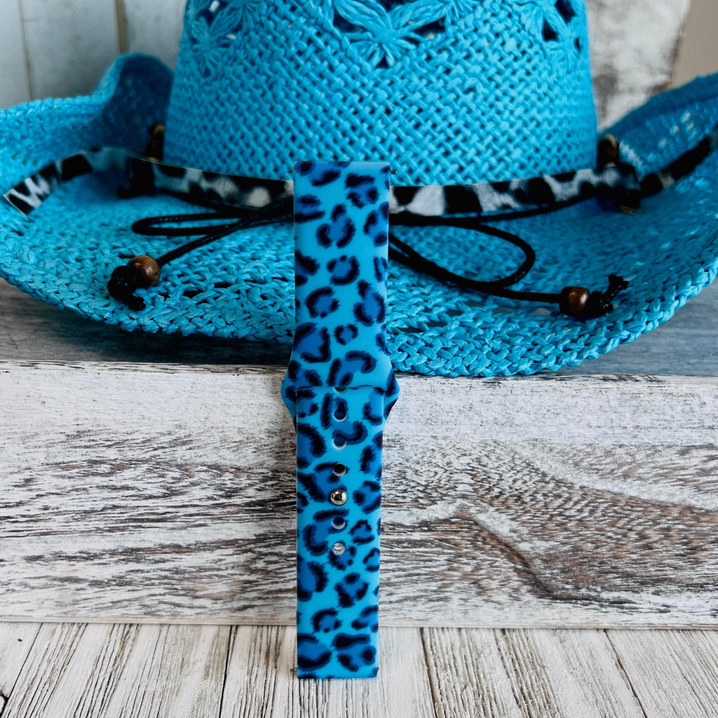 Blue Leopard Print Silicone Band For Samsung Watch - Fancy Bands 