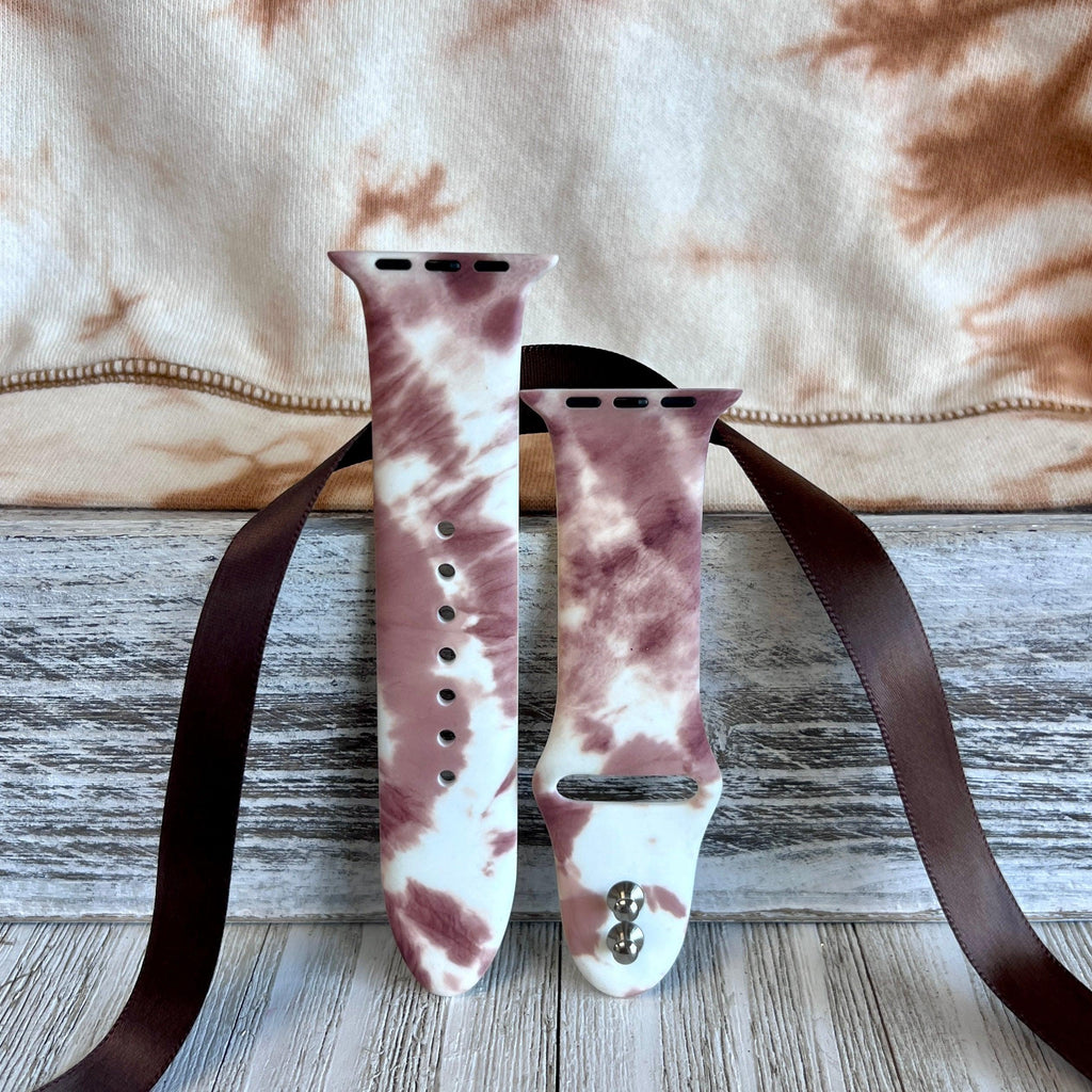 Brown Tie Dye Print Silicone Band For Apple Watch - Fancy Bands 
