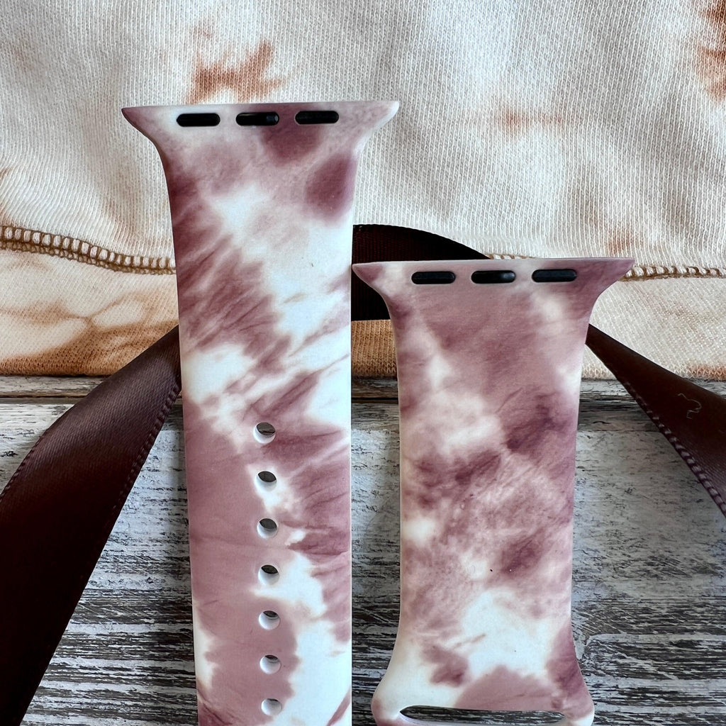 Brown Tie Dye Print Silicone Band For Apple Watch - Fancy Bands 