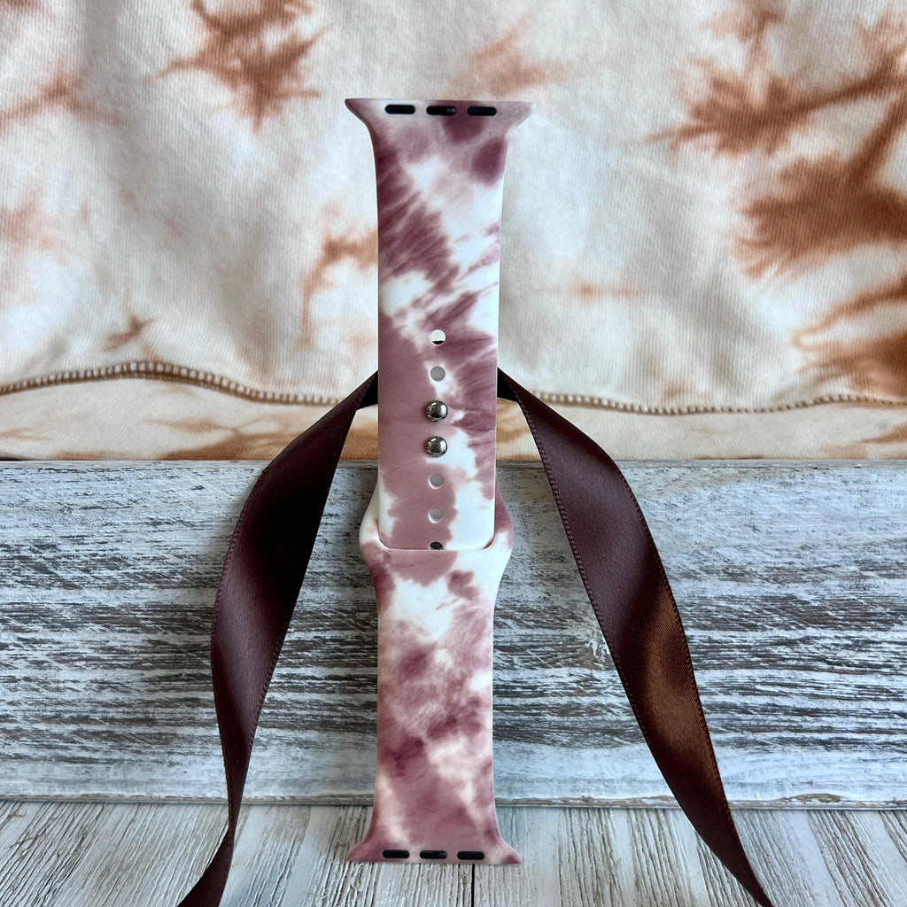 Brown Tie Dye Print Silicone Band For Apple Watch - Fancy Bands 